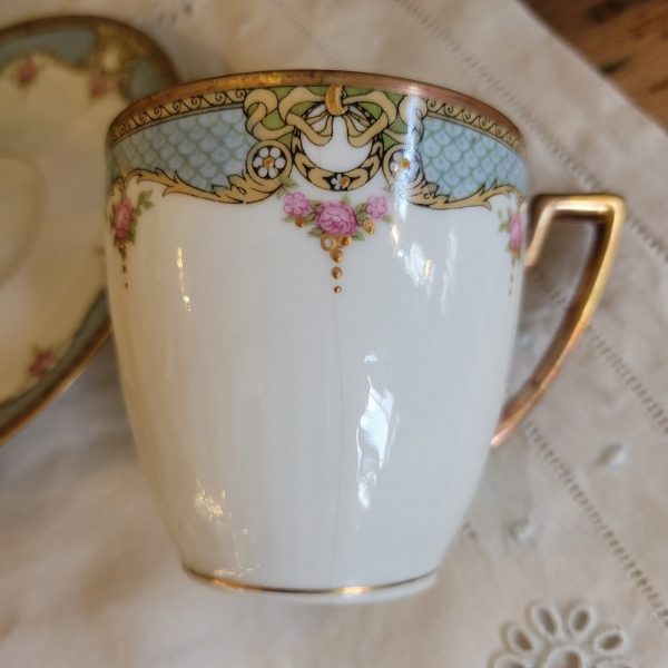 Service à Café Porcelaine de Limoges Années 1930, Décor de Fleurs