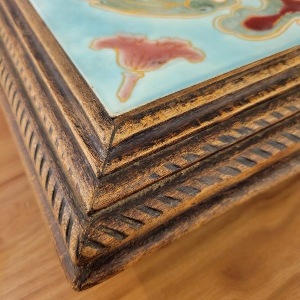 Dessous de Plat Art-Nouveau Faïence, décor Floral