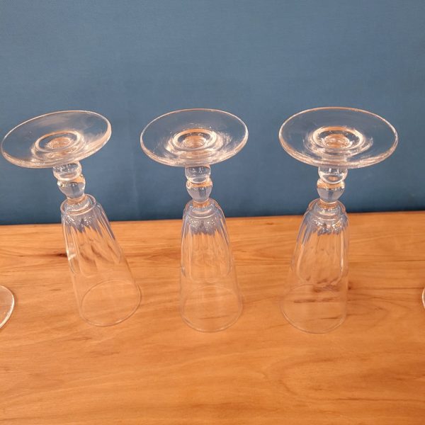 12 flûtes à champagne Cristal Baccarat Clermont, Soufflés, époque XIXè