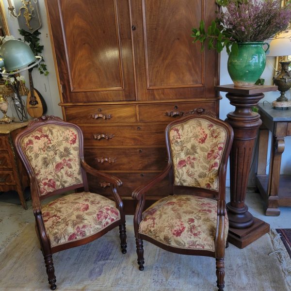 Fauteuils Napoléon III Acajou