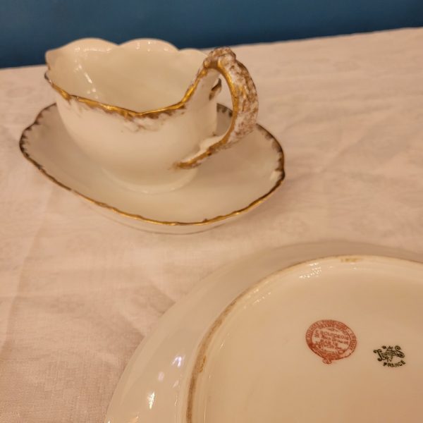 Service à Asperges Porcelaine de Limoges, Liseré Doré
