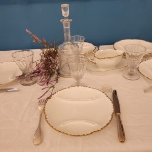 Service à Asperges Porcelaine de Limoges, Liseré Doré