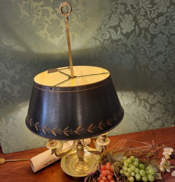Lampe Bouillotte Style Empire, Abat-Jour Tôle