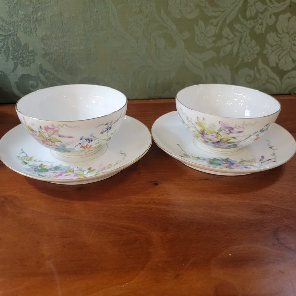 Service à Thé  Porcelaine Fine Epoque XIXè siècle