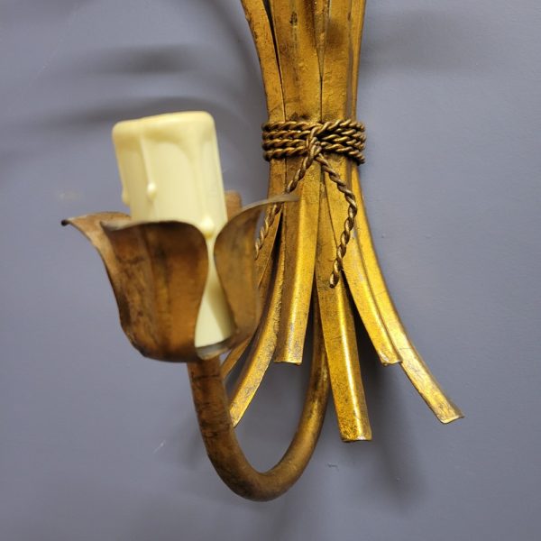 Appliques Epis de Blé Métal Doré Vintage, Epoque 1950