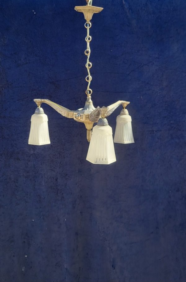 Lustre Art-Déco, Tulipes Blanches