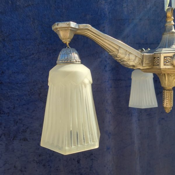 Lustre Art-Déco, Tulipes Blanches
