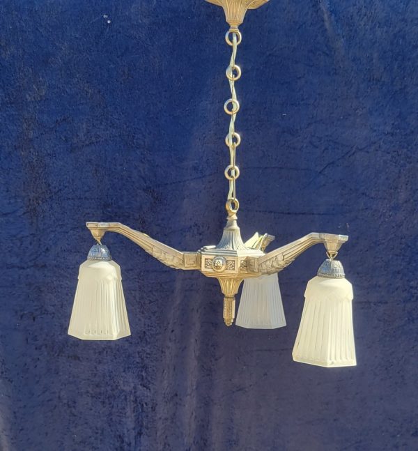 Lustre Art-Déco, Tulipes Blanches