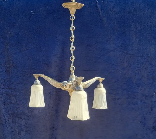 Lustre Art-Déco, Tulipes Blanches