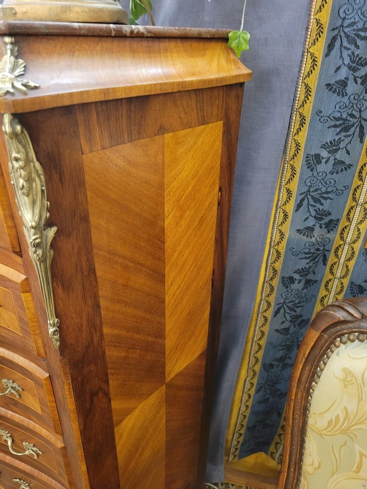 Semainier ou Chiffonnier marqueté Style Louis XV