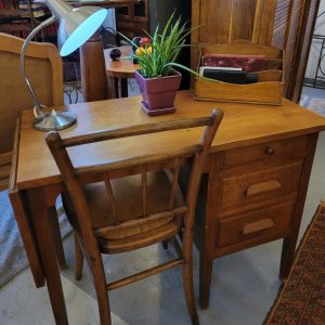 Bureau d'Enfant Vintage Chêne Années 1950