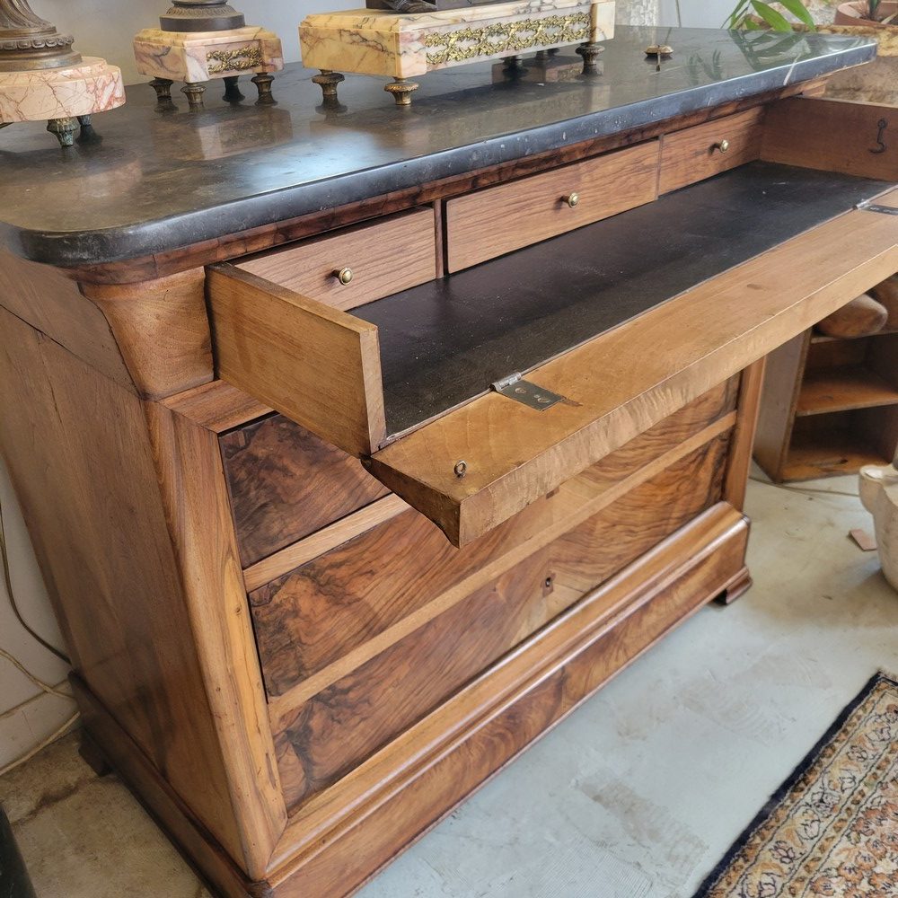 Commode-Secrétaire Louis-Philippe Noyer Epoque XIXè