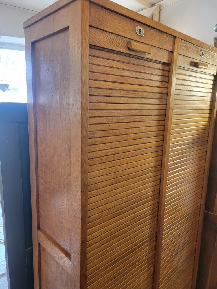 Classeur Double Rideaux Chêne Années 1940