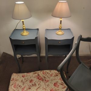 Paire Chevets Patinés en Gris Style Louis XV