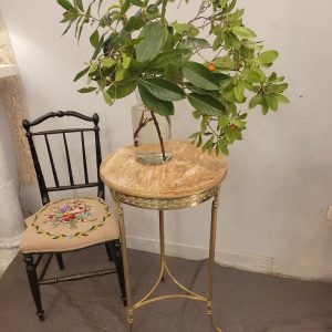 Sellette, Porte-Plantes Marbre, Bronze et Laiton