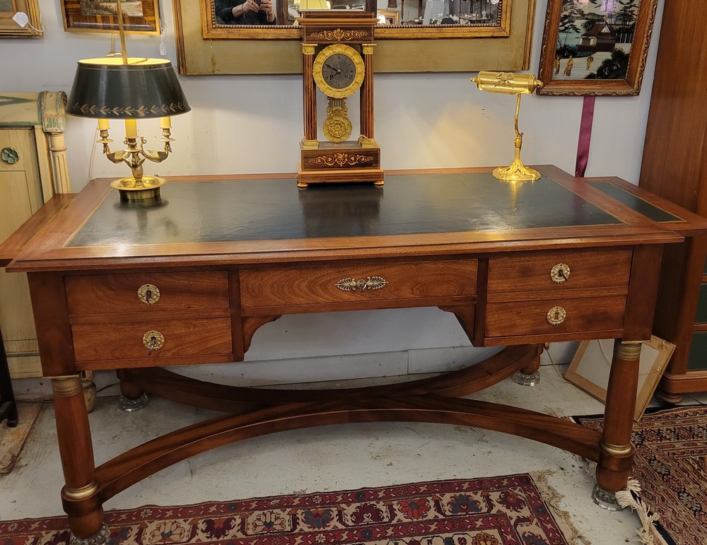 Bureau Plat Style Empire Acajou , Bronze