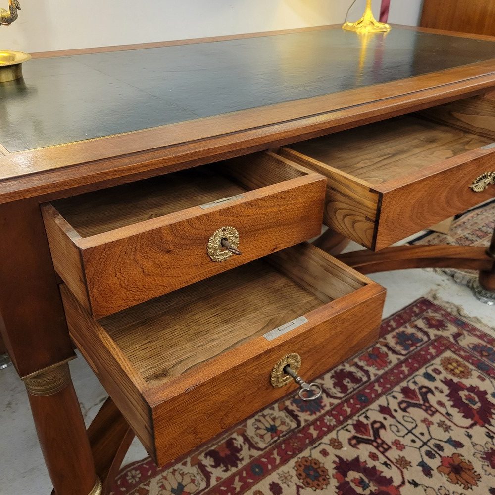 Bureau Plat Style Empire Acajou , Bronze