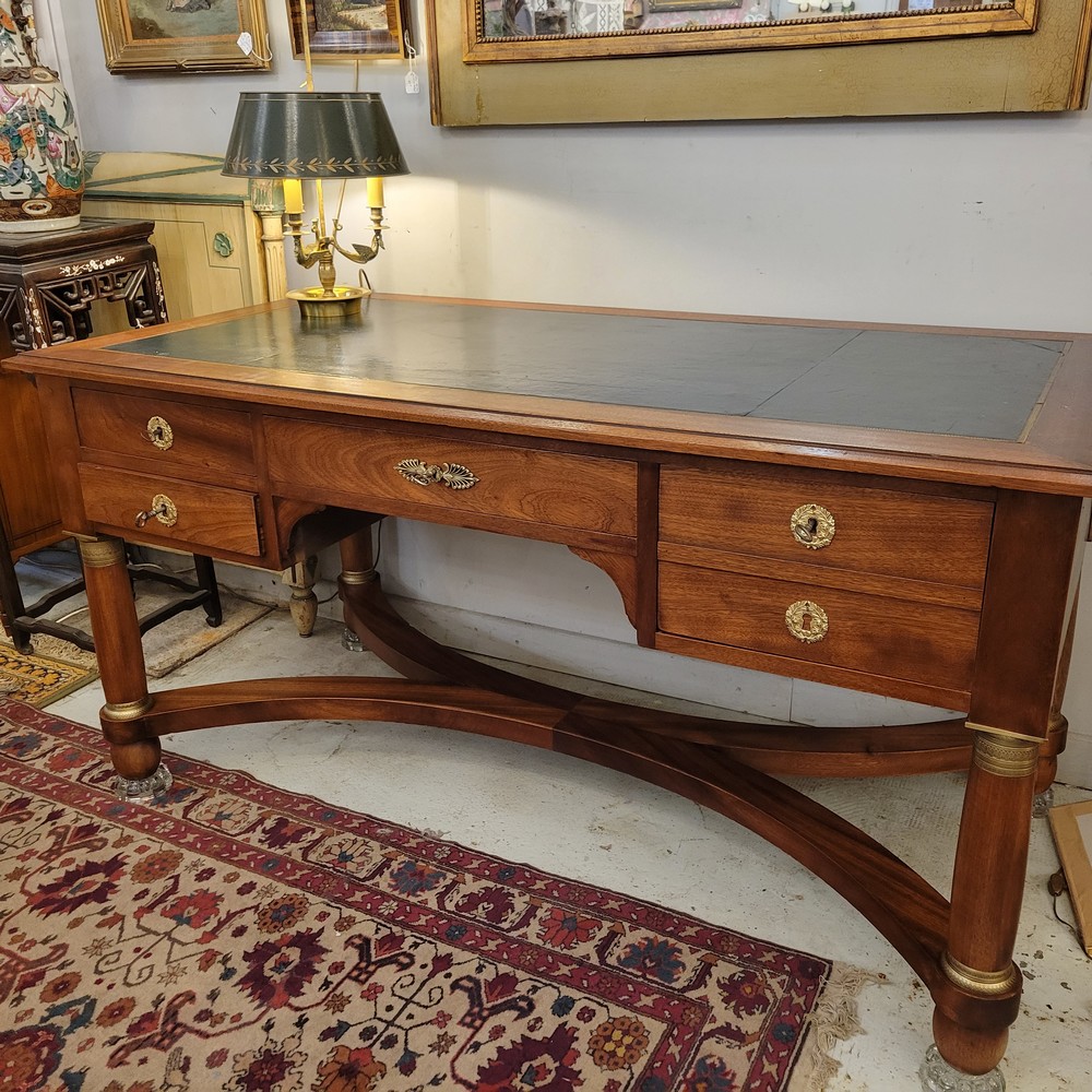 Bureau Plat Style Empire Acajou , Bronze