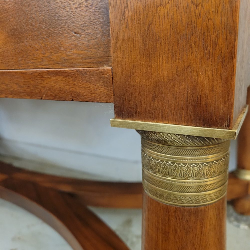 Bureau Plat Style Empire Acajou , Bronze