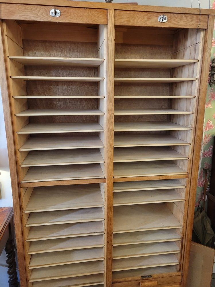 Classeur Double Rideaux Chêne Années 1940