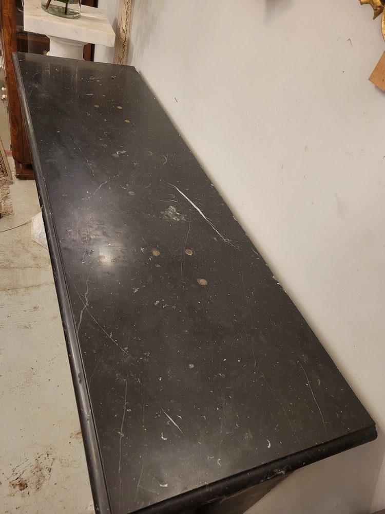 Cheminée Droite Epoque XIXè Marbre Noir