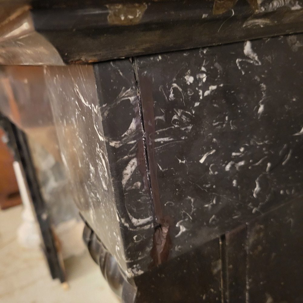 Cheminée Droite Epoque XIXè Marbre Noir