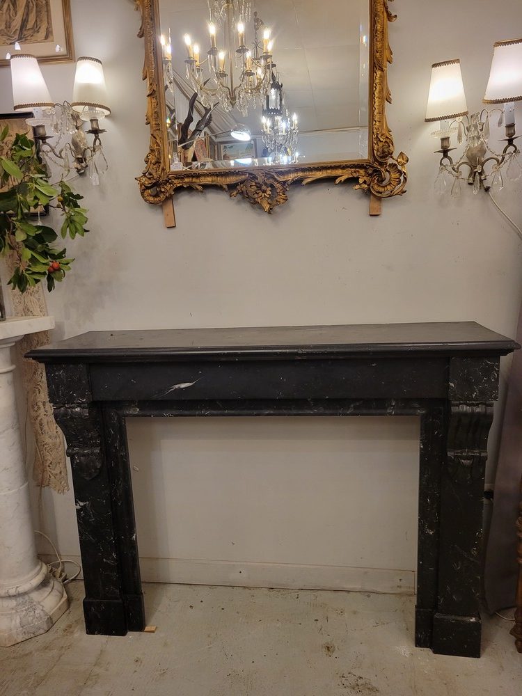 Cheminée Droite Epoque XIXè Marbre Noir