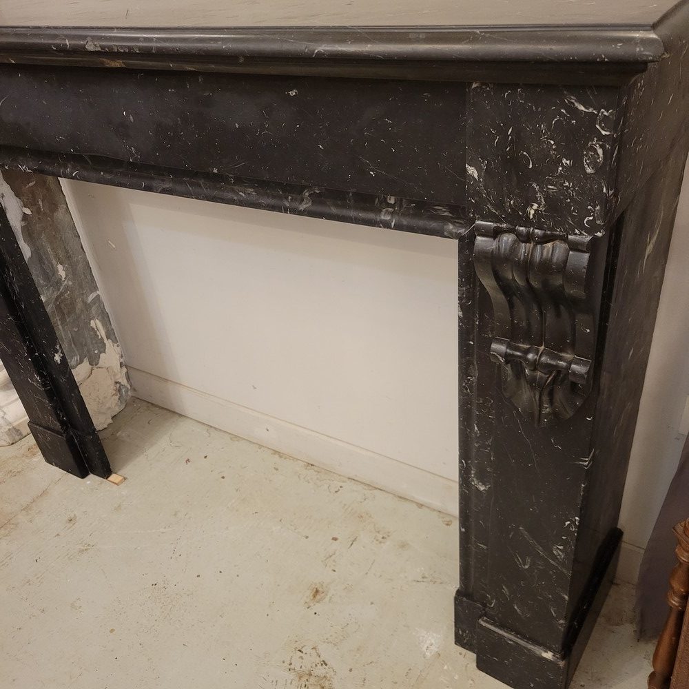 Cheminée Droite Epoque XIXè Marbre Noir