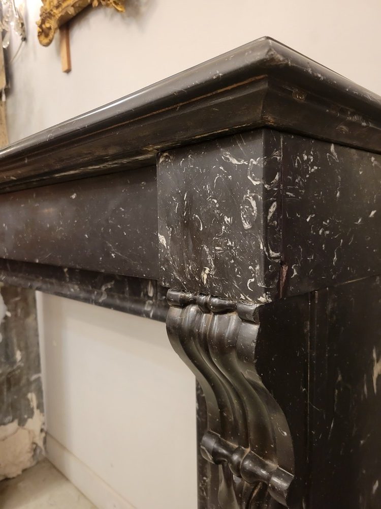 Cheminée Droite Epoque XIXè Marbre Noir