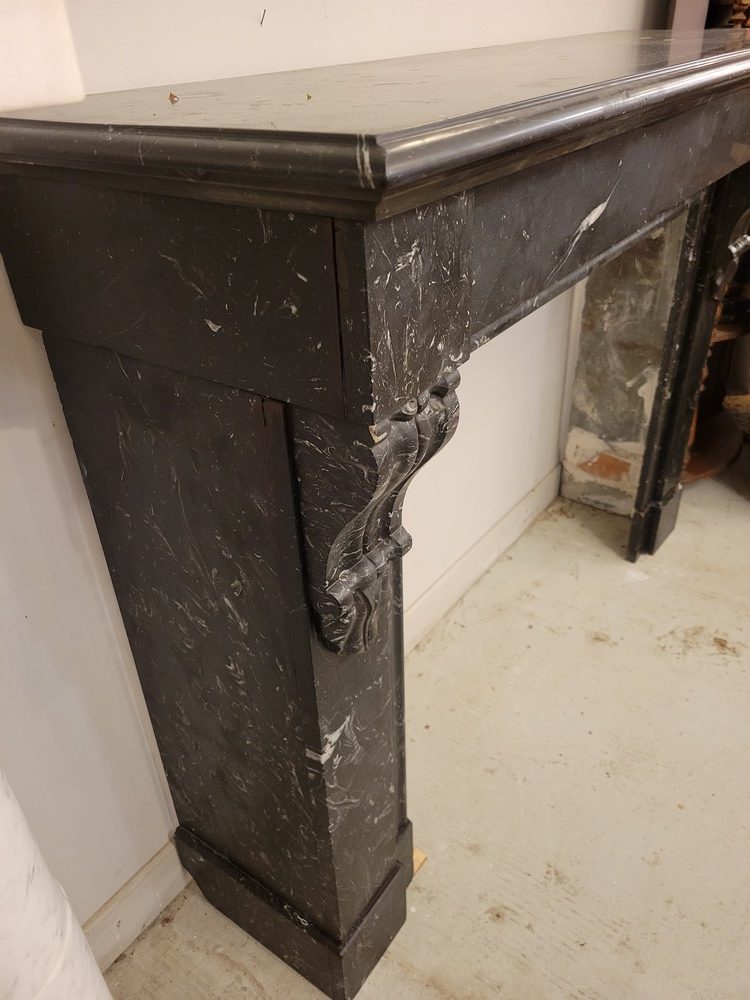 Cheminée Droite Epoque XIXè Marbre Noir