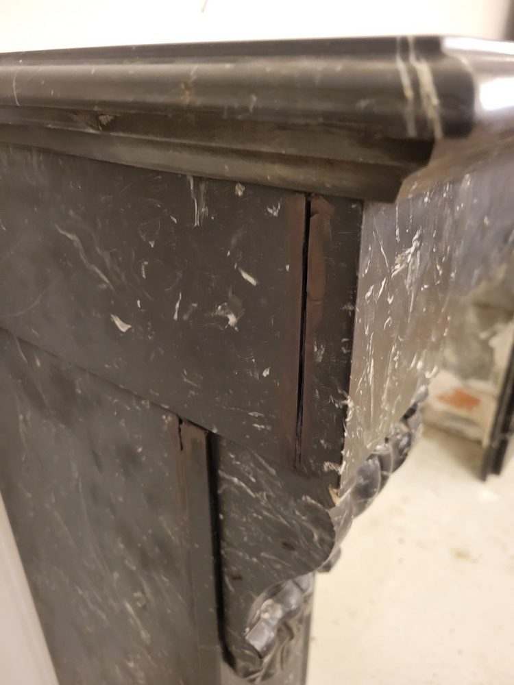 Cheminée Droite Epoque XIXè Marbre Noir