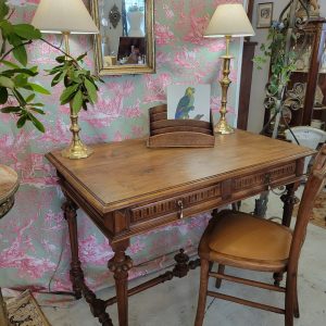 Table-Bureau Henri II Noyer Années 1920