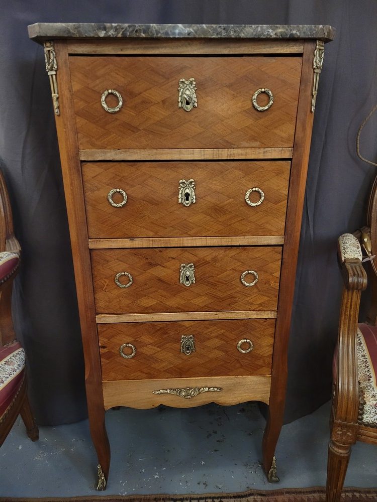 Chiffonnier Bois Marqueté Style Louis XVI
