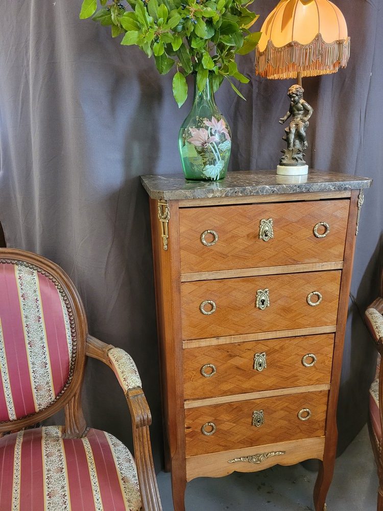 Chiffonnier Bois Marqueté Style Louis XVI