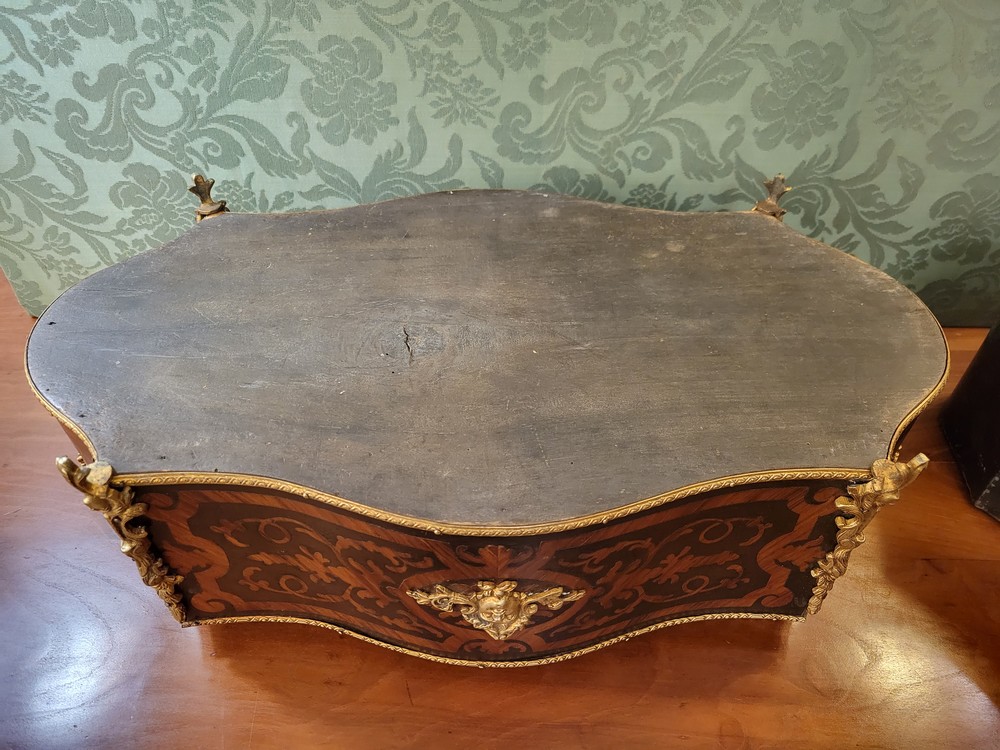 Jardinière ou Centre de Table Napoléon III Marqueterie et Bronze