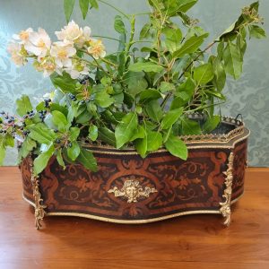 Jardinière ou Centre de Table Napoléon III Marqueterie et Bronze