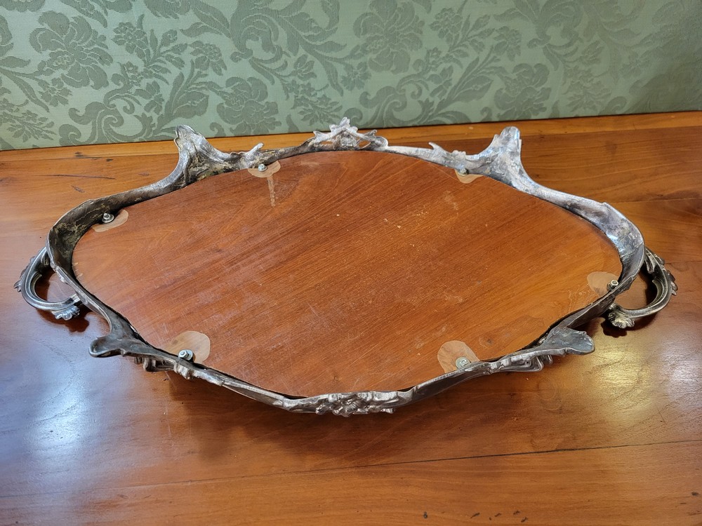 Jardinière ou Centre de Table Décor Putti, Plateau Miroir Style Louis XV