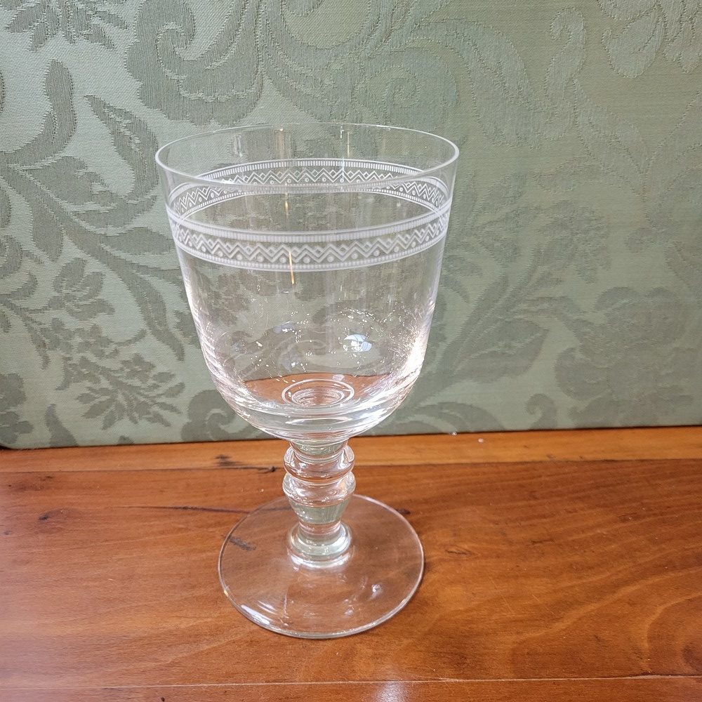 Verres à Pied anciens Cristal Soufflé