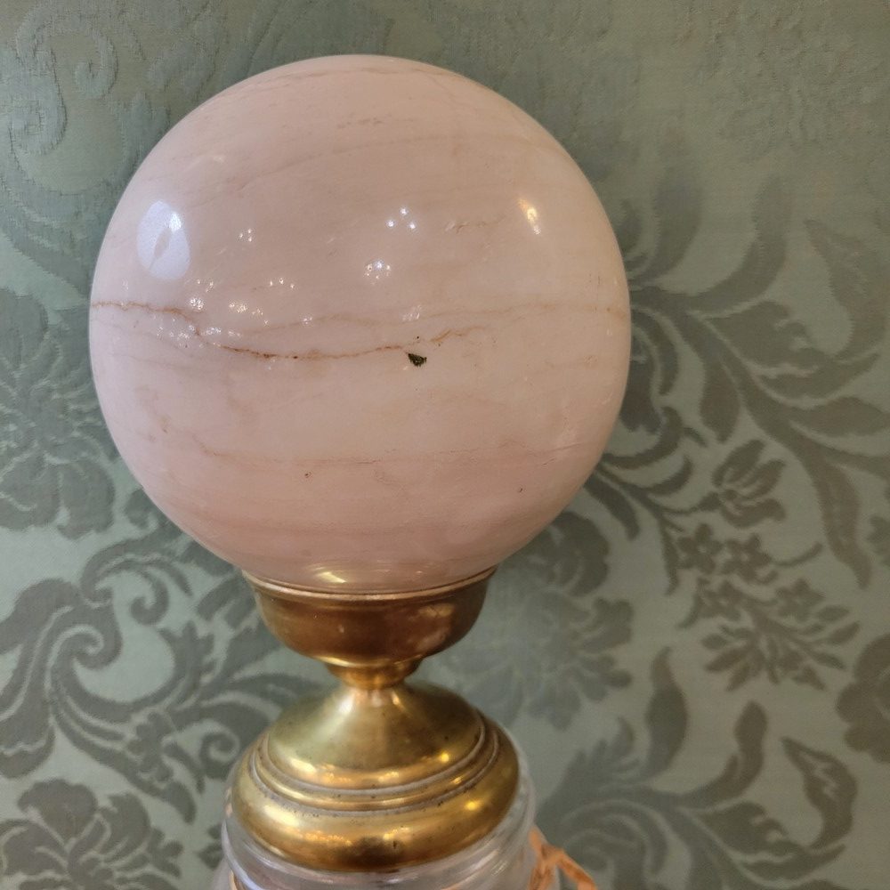 Paire de Boules d'Escalier Calcite Blanche