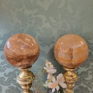 Paire de Boules d'Escalier Brunes