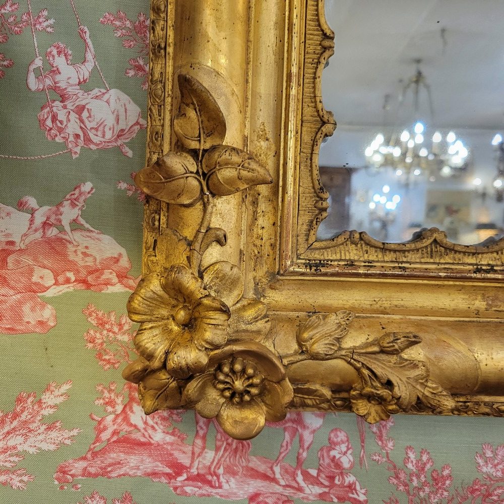 Miroir Napoléon III Guirlandes, Fleurs et Putti