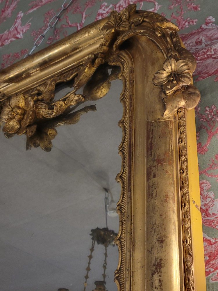 Miroir Napoléon III Guirlandes, Fleurs et Putti