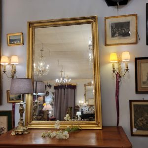 Miroir Restauration Bois doré, Glace au Mercure