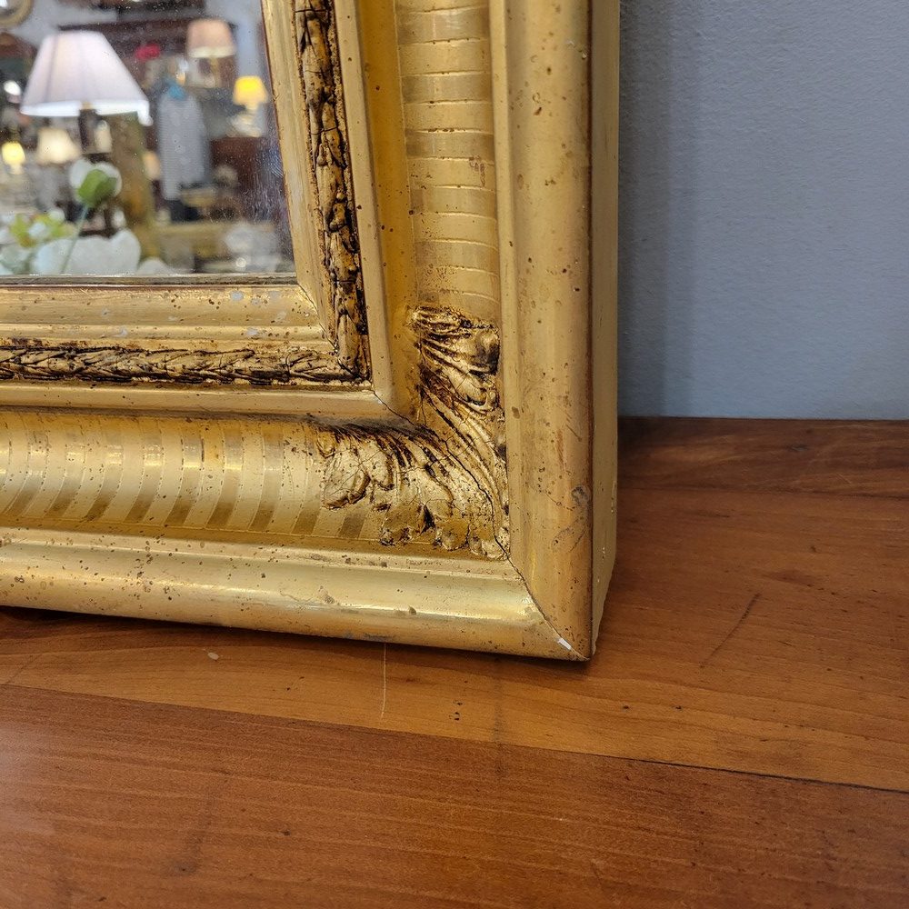 Miroir Restauration Bois doré, Glace au Mercure