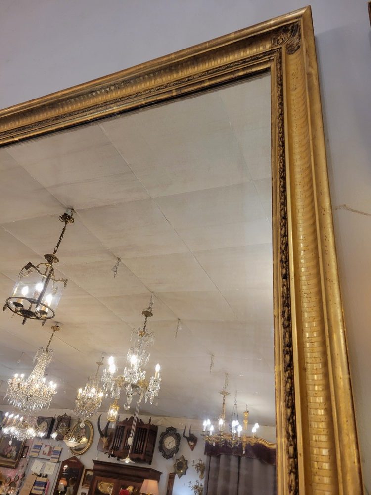 Miroir Restauration Bois doré, Glace au Mercure