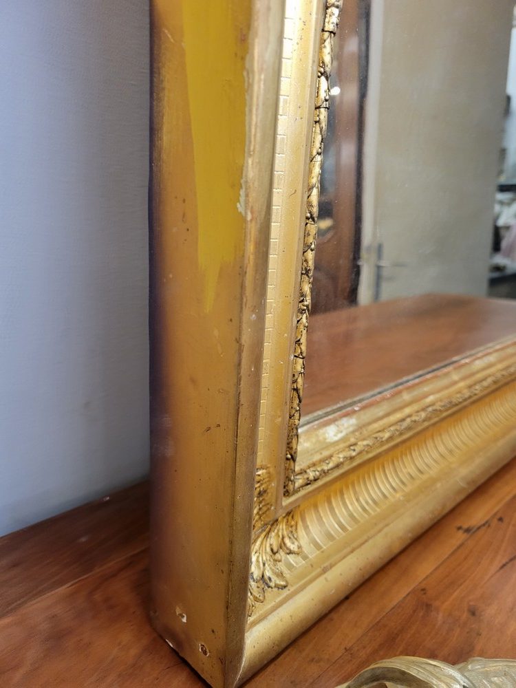 Miroir Restauration Bois doré, Glace au Mercure