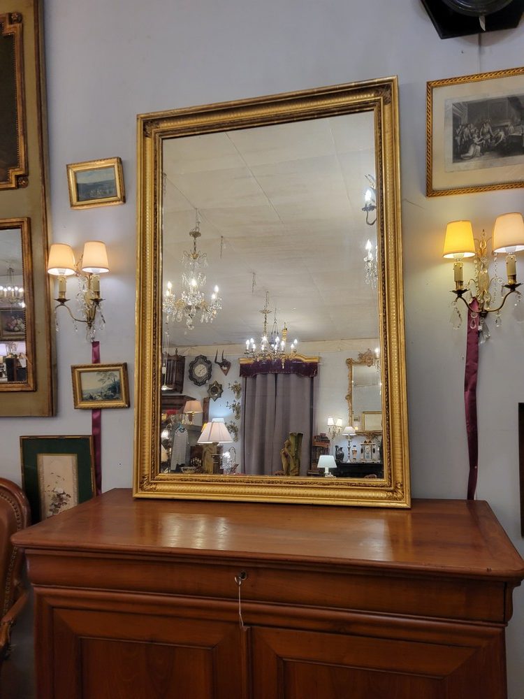 Miroir Restauration Bois doré, Glace au Mercure