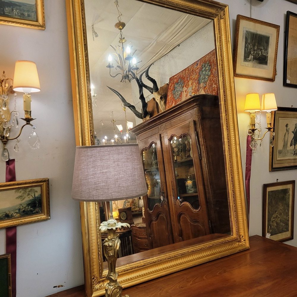 Miroir Restauration Bois doré, Glace au Mercure