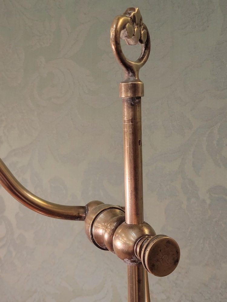 Lampe de Bureau Articulée Laiton et Tulipe en Verre