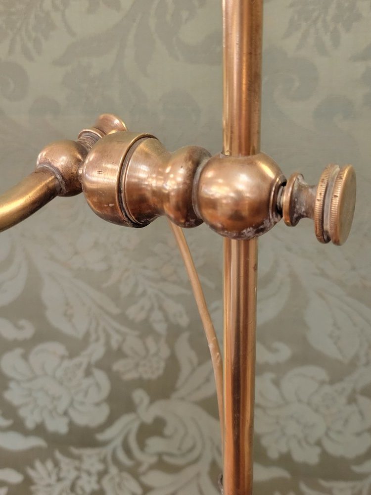 Lampe de Bureau Articulée Laiton et Tulipe en Verre